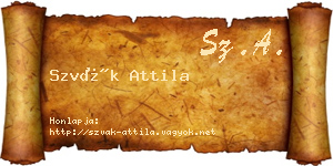 Szvák Attila névjegykártya